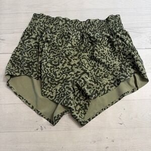 Athleta printed hustle 3" short green women's XXS